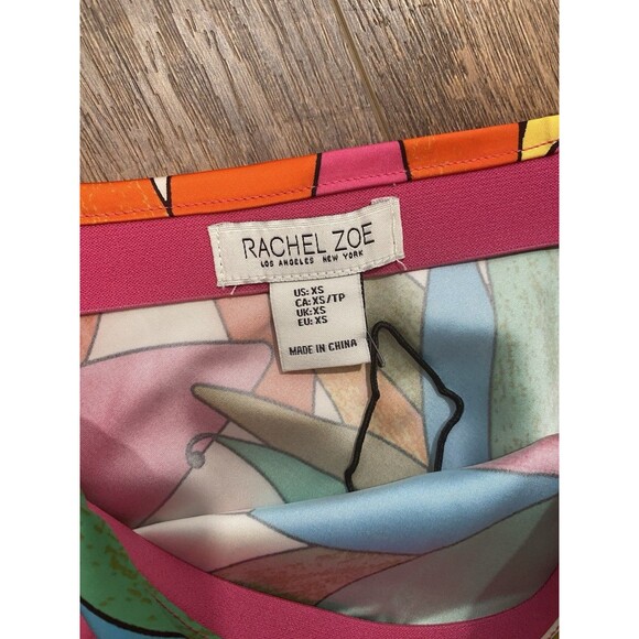 Rachel Zoe Women MIDI Skirt Halter Top Set Xs Jungle Tropical Floral Vibrant NEW - Picture 5 of 8